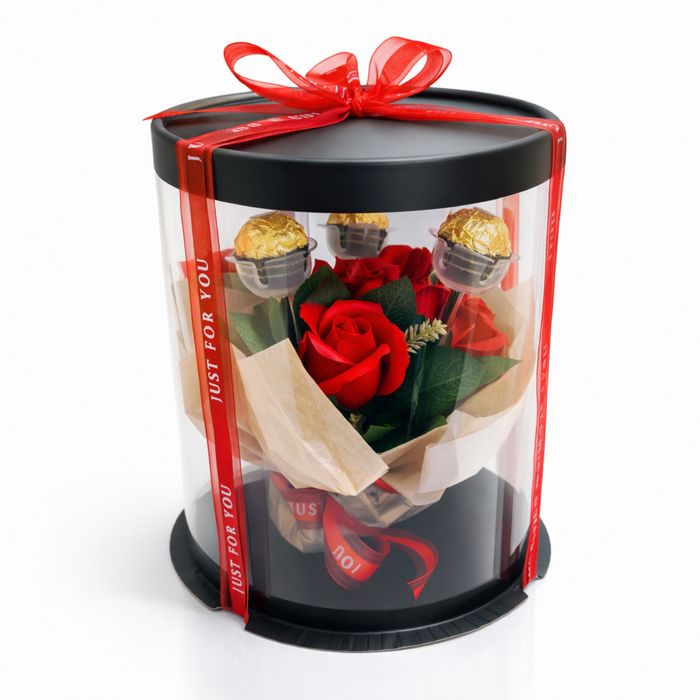 Уникален бутет за 8 март с рози ,бонбони,лалета, фрезия, божур и др.