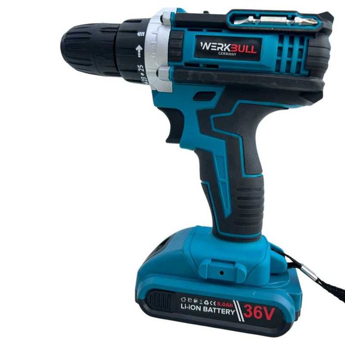 Немски Ударен Винтоверт 35 части с две бат 36 8Ah Подарък  41ч. торкс