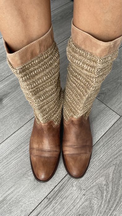 Vand cizme piele combinat cu in