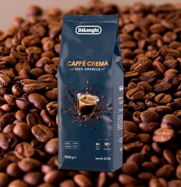 Кофе в зернах DeLonghi Caffee Crema, 100% Арабика, 1кг