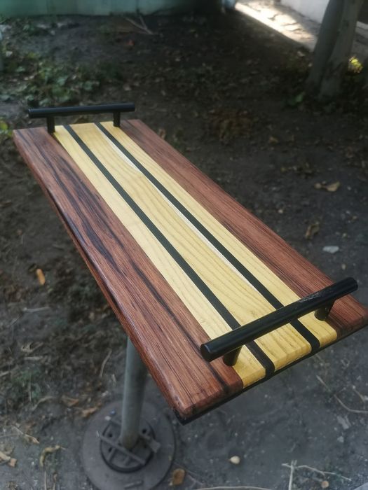 Дъска за мезета от африкански черен Абанос  Абаба и черница