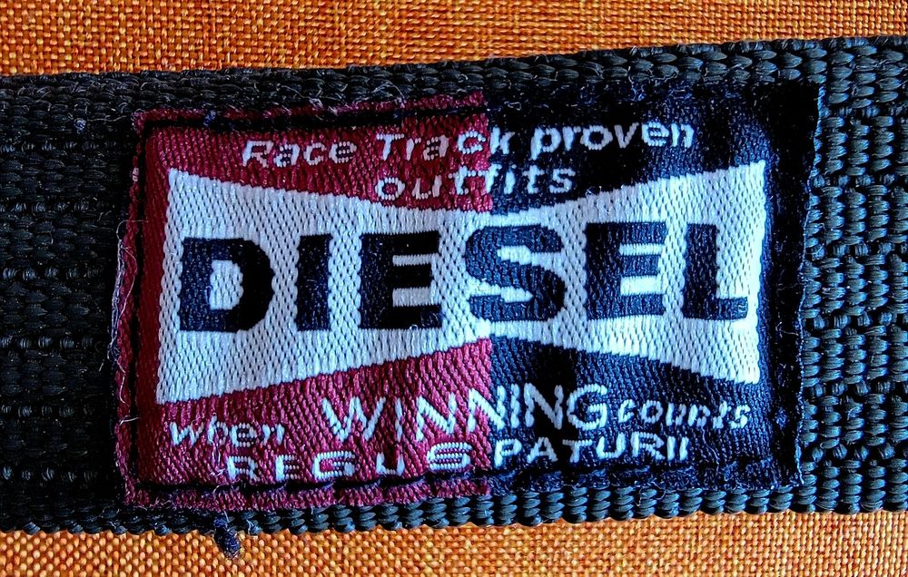 Оригинален спортен/кежуал колан DIESEL – Текстилен, Черен, Дължина 107 см