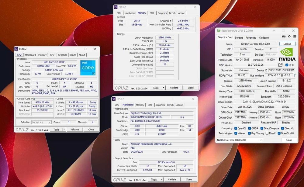 PC Gaming 'Black Stealth' (Core i3 14100F + GeForce RTX 5050) - Garantie/Nou