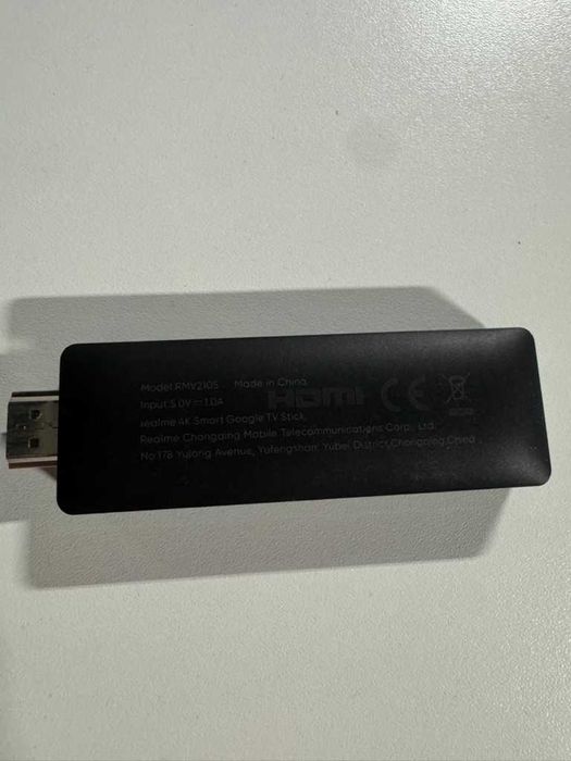 Media Player REALME 4K Smart Google TV Stick, Wi-Fi, Bluetooth, HDMI, negru