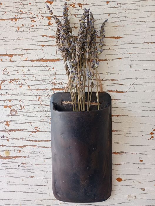 Decorațiune perete ceramică handmade lavandă naturală 9x17cm + cadou