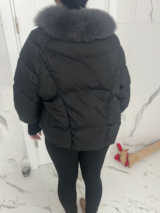 Geaca cu puf de gasca si blana de vulpe