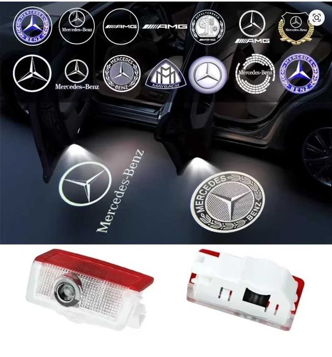 Mercedes LED Светещо Лого за Врата
