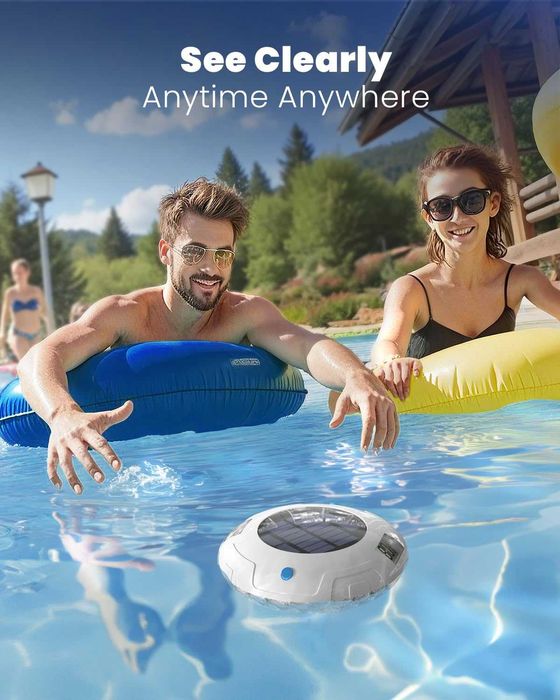 Соларен термометър  с 8 RGBW цветови режима, два цифрови дисплея