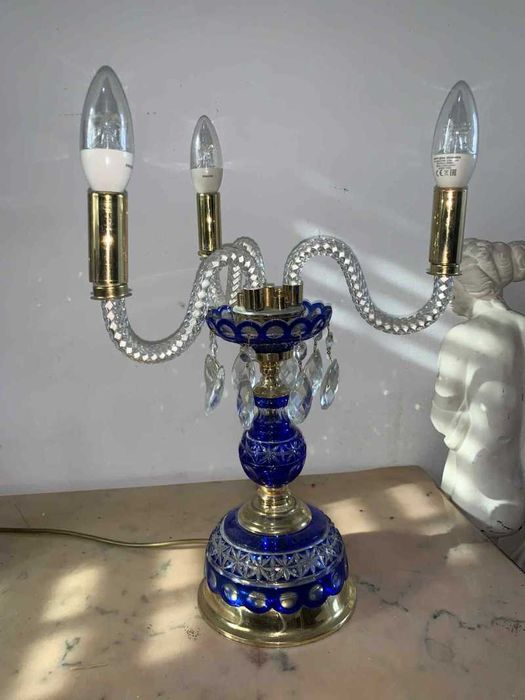 Set de doua veioza sticla de murano si cristale