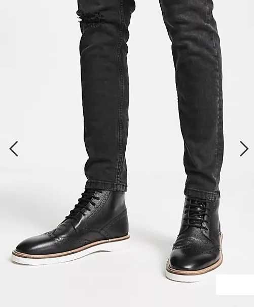 Ghete lace-up 44 44.5 premium ASOS NOI piele naturala moale