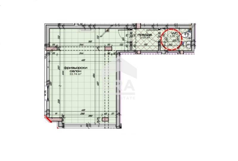 Търговски обект - фризьорски салон в новострояща се сграда в близост д