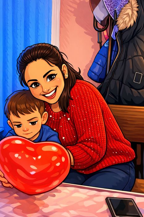 Дигитална Карикатура 10€ с рамка, 1,2,3 лица цената е една