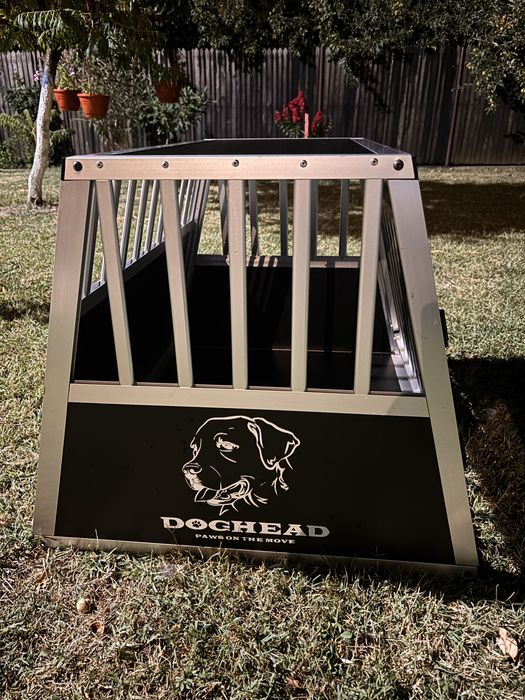 Cușcă transport câine din aluminiu – 75x64x55 cm – robustă