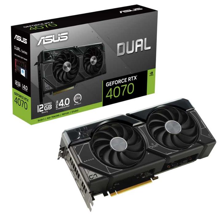 Placa video ASUS RTX 4070 DUAL OC, 12GB (Garantie 03.2027)
