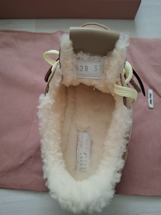 Miu Miu Gymnasium suede/ shearling sneakers