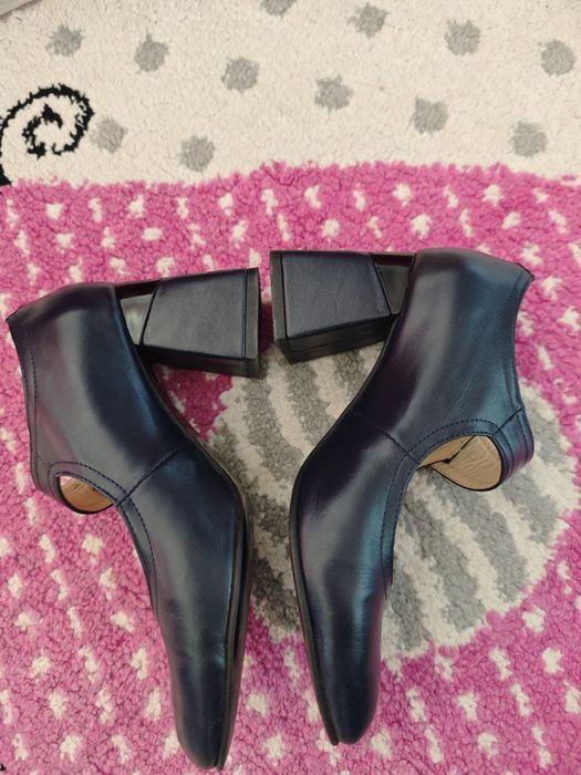 Pantofi din piele, bluemarin, mărimea 35