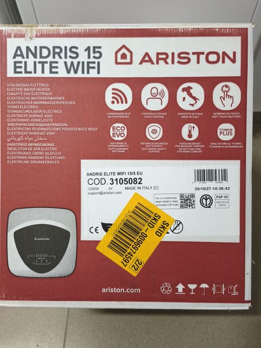 Boiler electric Ariston Andris 15 elite wifi sigilat