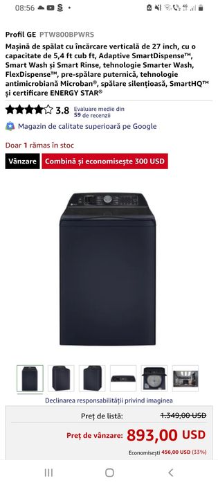 Masina de spalat rufe profesionala