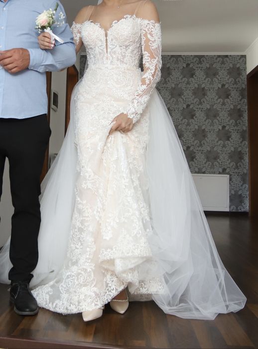 Rochie de mireasa eleganta, stil sirenă - marimea S
