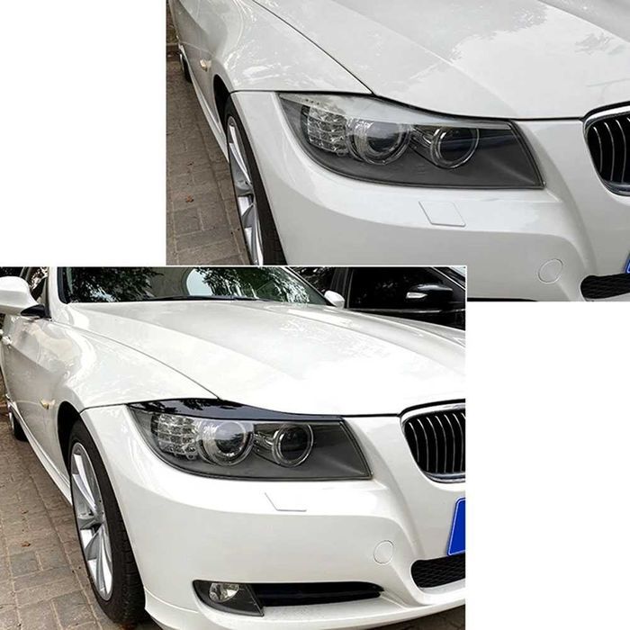 Set 2 pleoape faruri negru lucios BMW E90 E91 2005-2012