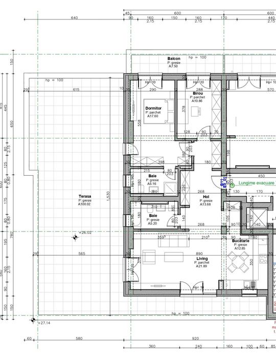 Penthouse cu terasă de 110 mp – 3 camere | Etaj 9 | Predare la cheie