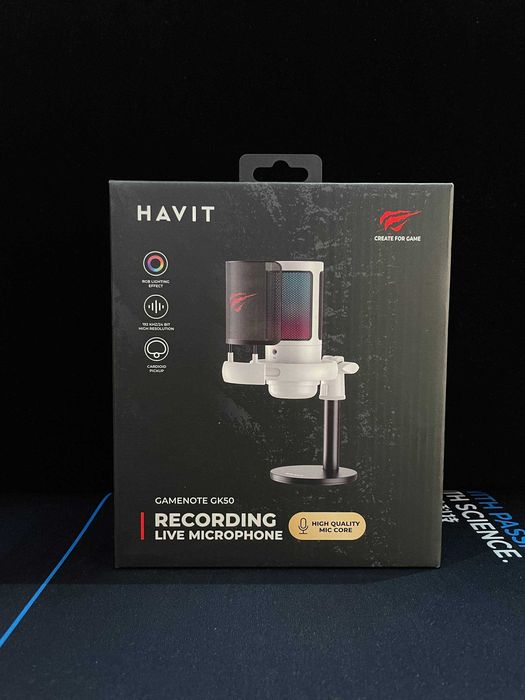 Игровой Микрофон Havit GK50 Проводной аналоговый Белый