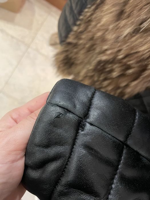 Зимно яке естествена кожа с яка лисица