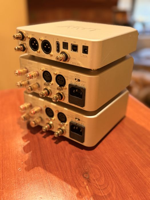 LAiV Crescendo VERSE (DAC R2R / preamp / amp de casti) + 2× LAiV Crescendo CHORUS (power amps GaN)  – sistem Hi-Fi complet