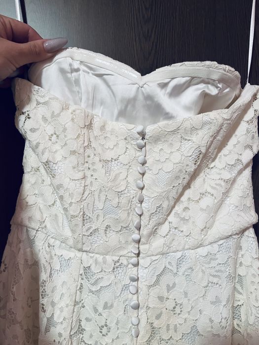 Rochie mireasa dantela decolteu inima marime xs