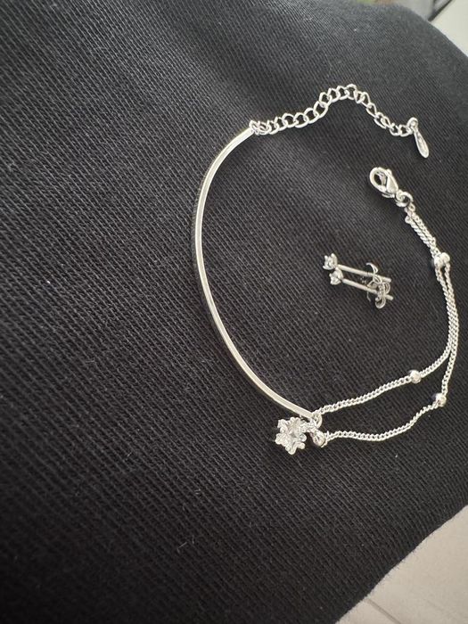 Нова сребьрна гривна + обеци