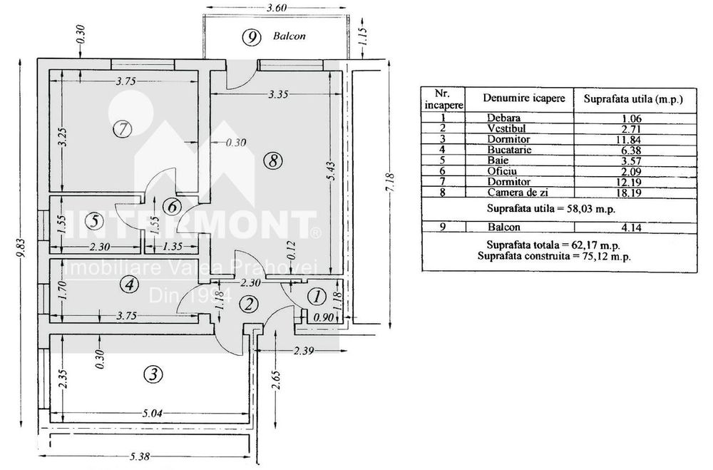 Apartament de vânzare Sinaia – 3 camere decomandate |76 mp | Parter