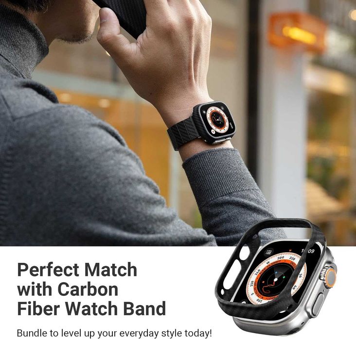 Pitaka Карбон чехол для Apple Watch Ultra 49mm — Black. Есть доставка