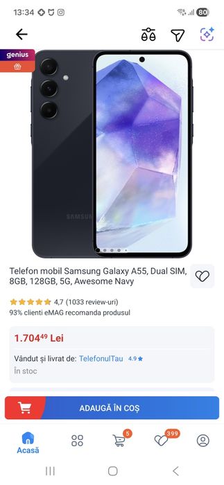Samsung A55 5G Black Nou Sigilat