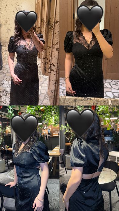 Черное платье с открытой спинкой