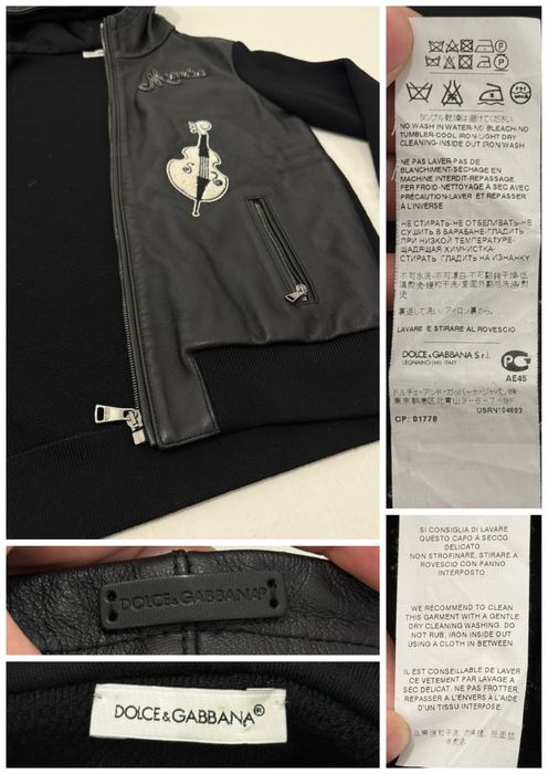 Geaca DOLCE & GABBANA (S dama Piele Lana Merino hybrid jacheta hanorac