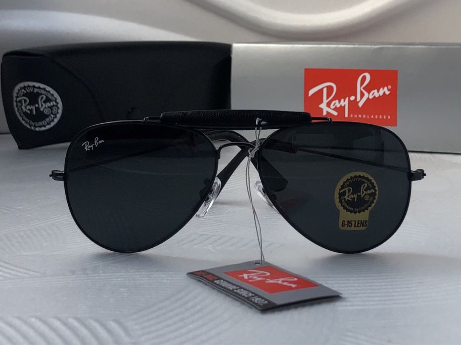 Мъжки слънчеви очила авиатор с кожа минерално стъкло 6 цвята