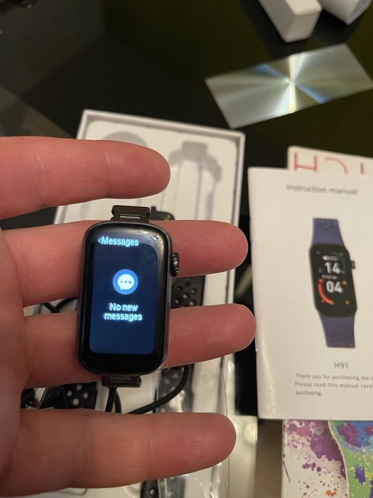 Нов смарт часовник H91 Smartwatch / Спортна гривна - Черен