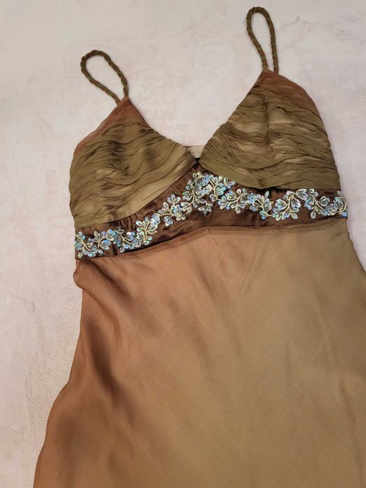 rochie lunga matase naturala 100%, 38, noua, LUX