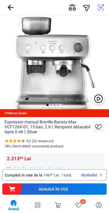 Espresor cafea BREVILLE barista Max