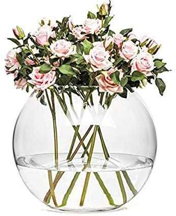 Стъклена ваза с кръгла форма