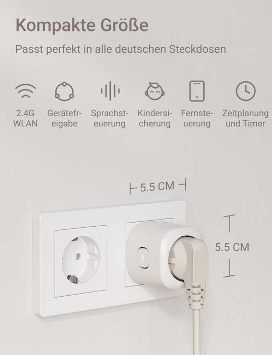 Priză inteligentă WiFi Nooie cu control vocal set 2 buc