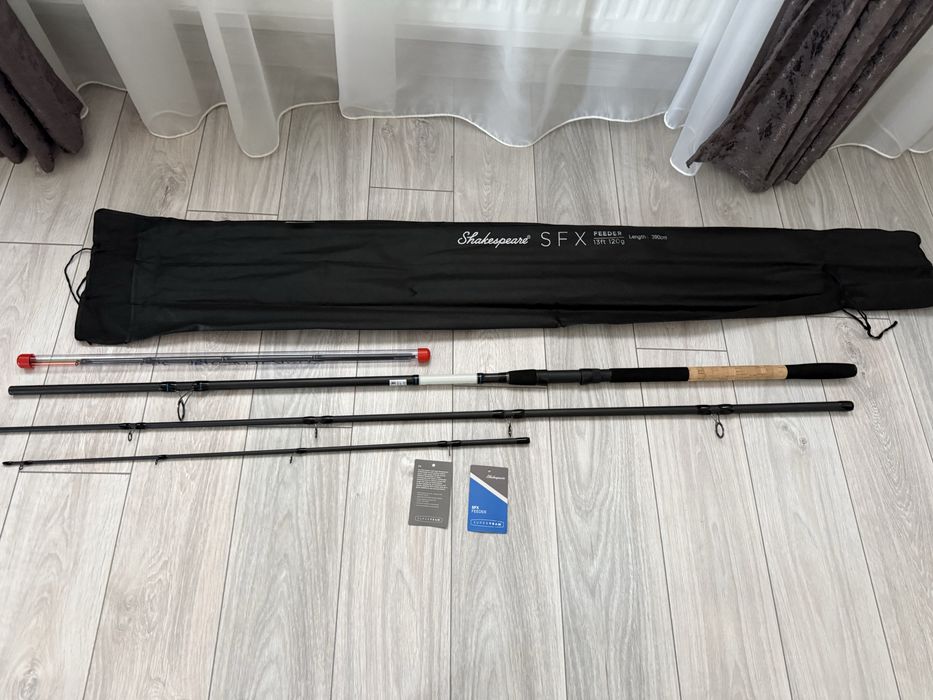Lanseta feeder noua pescuit premium Shakespeare SFX SuperTeam 3.96 120 gr schimb cu shimano fox daiwa