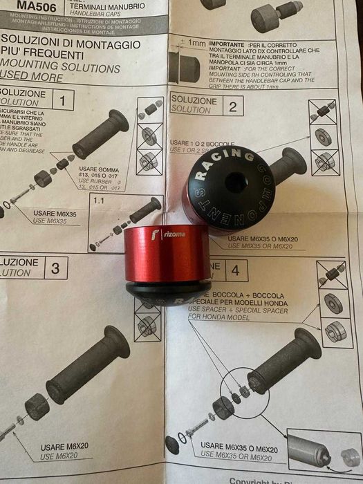 Scarite moto reglabile, din aluminiu, semnale si capete ghidon rizoma
