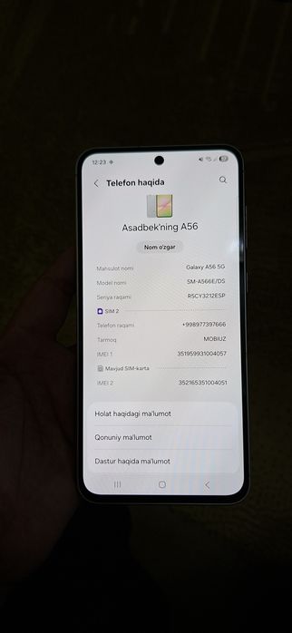 Samsung A56 telefon
