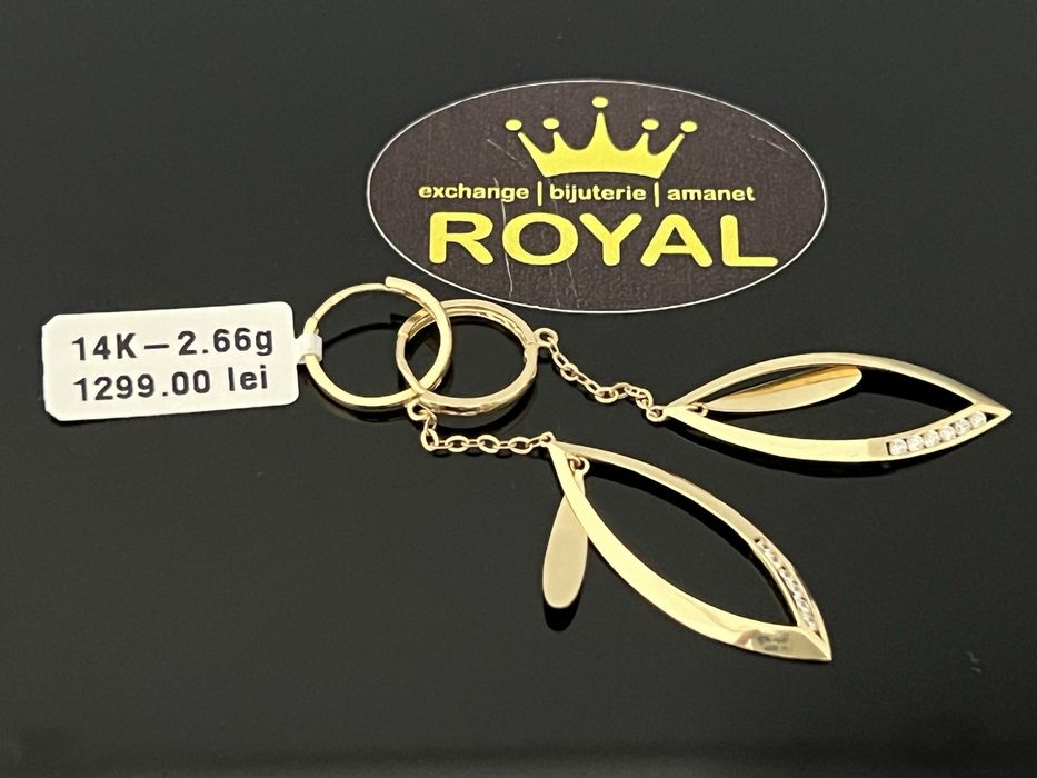 Bijuteria Royal CB : Cercei dama aur 14k 585  2,66 grame