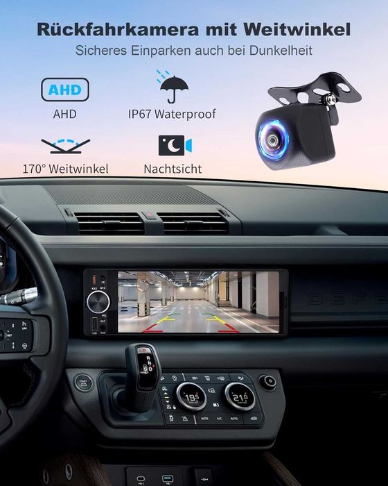 CarPlay / Android Auto радио 6.36” + Rear View Camera + Wireless Adapter (ПОДАРЪК)