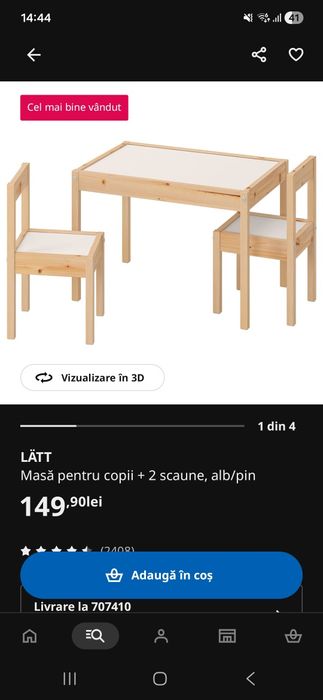 Masa/ masuta cu scaune/ scaunele copii IKEA LATT