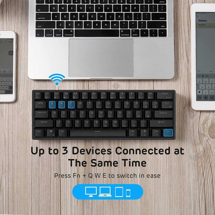 RK ROYAL KLUDGE RK61 Tastatură mecanică wireless 60% Bluetooth 61taste