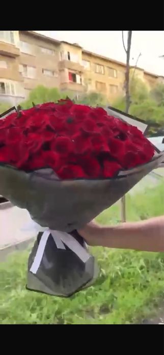 Цветы 101 роза Алматы