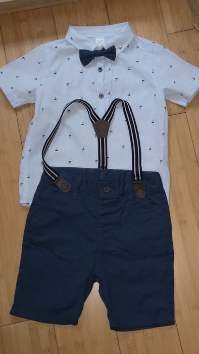 Set baiat camasa, papion si pantalon scurt